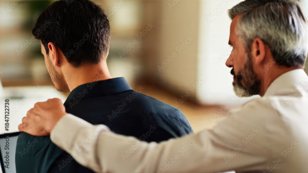 Obraz premium Comforting Colleague with Hand on Shoulder