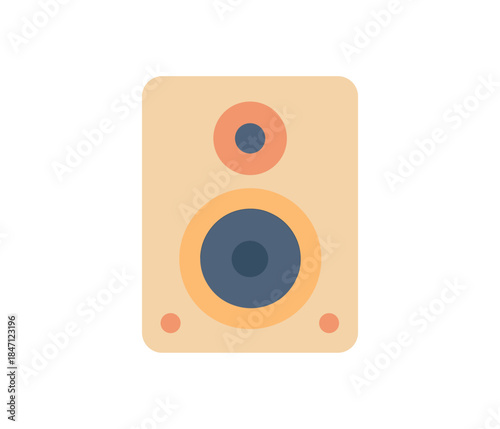 Modern flat style speaker with dual tone design