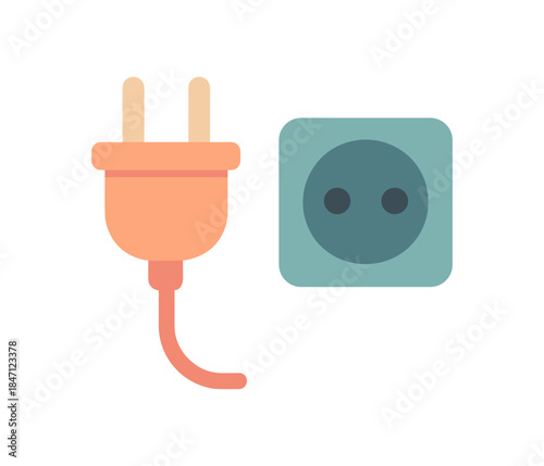 Minimalist plug and socket design: simple and modern connectivity concept