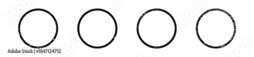 Set of grunge borders in circle form