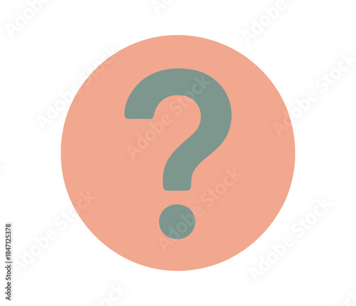 Minimalistic pink question mark on light background