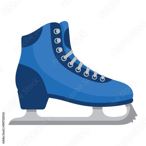 Ice skating boot vector illustration showing winter sports footwear for figure skating and ice rink activities flat style graphic with transparent background