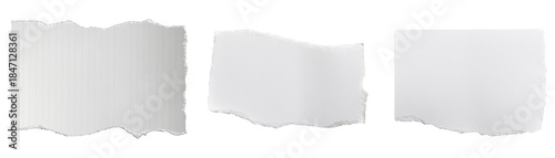 Papier gerissen, isoliert auf weißen Hintergrund, Freisteller, Transparent