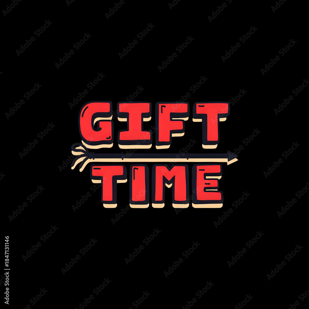 Obraz premium Gift Time Concept with Red Lettering on Dark Background