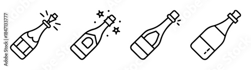 A collection of champagne bottle icons representing celebration and special occasions