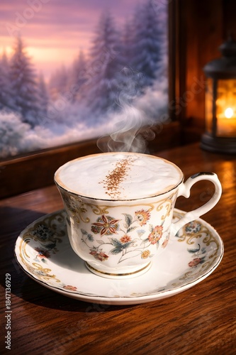 cup of coffee on the table