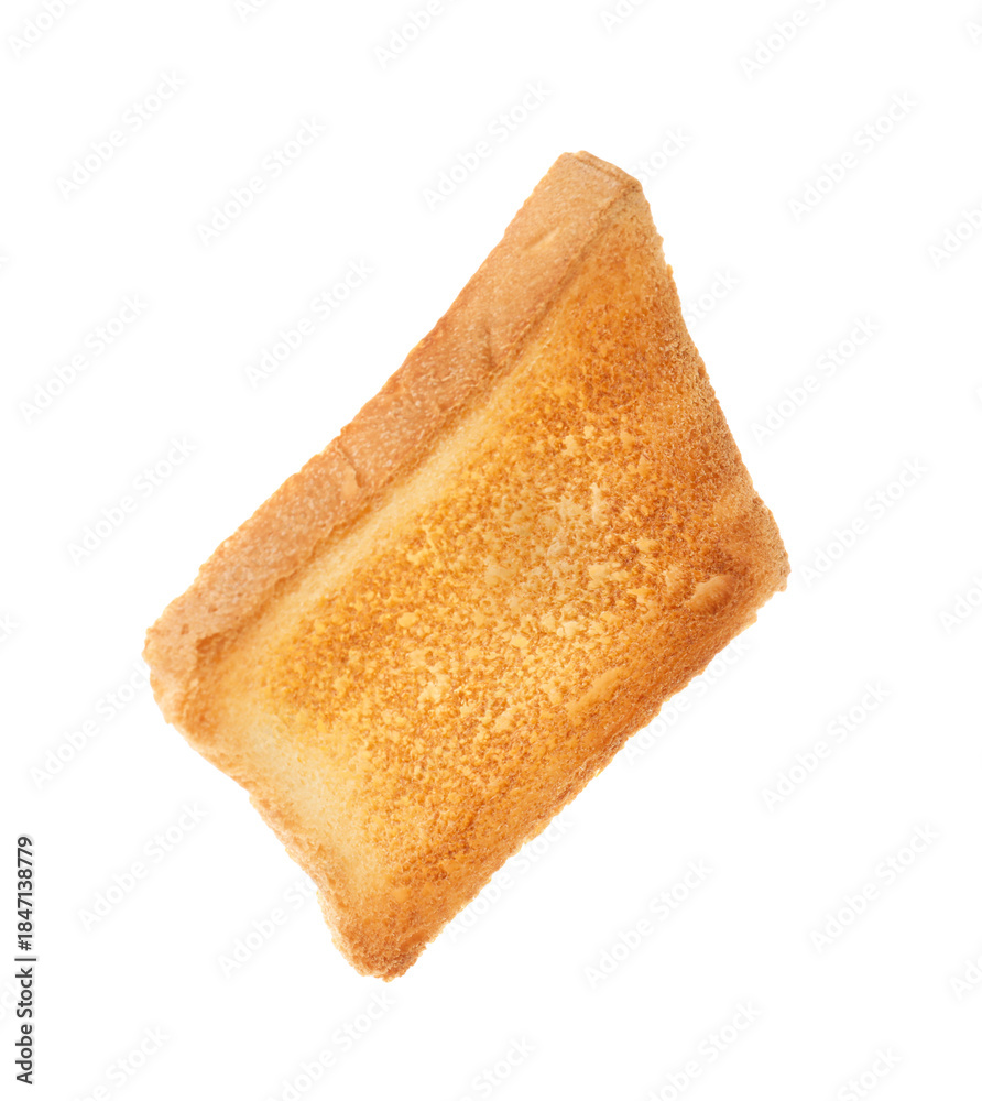 Fototapeta premium Slice of toasted bread isolated on white