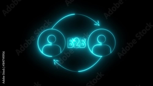 Wallpaper Mural B2B sales person selling products icon. Business-to-business sales, B2B sales method. B2B business partnership icon animation. B2B Business company commerce technology marketing concept. Torontodigital.ca