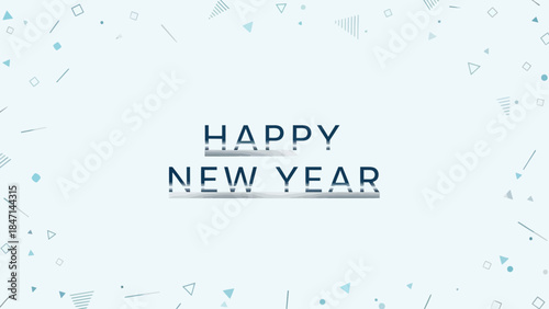 Happy New Year celebration with modern geometric design