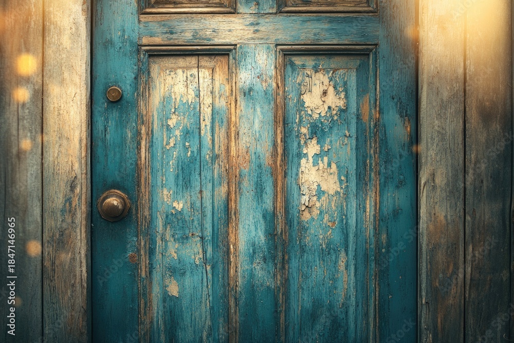 Fototapeta premium Old Blue Wooden Door
