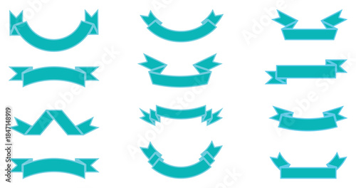  Flat vector ribbons banners set isolated on white background. Big collection of colorful labels and tags for promotion,