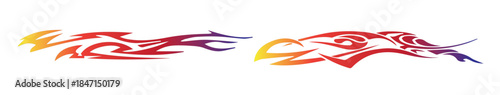 Racing car sticker tribal flame car decal car tattoo vector graphic