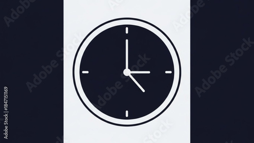 Classic Timepiece in Focus: A minimalist black and white image of a classic clock against a stark background, highlighting the elegance of time's passage.