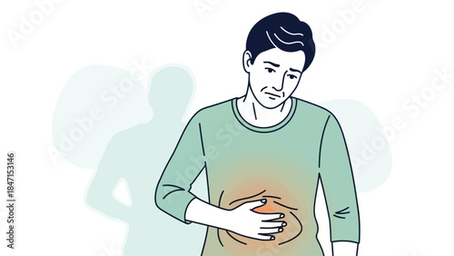 Medical Illustration of Abdominal Pain in Corporate Style

