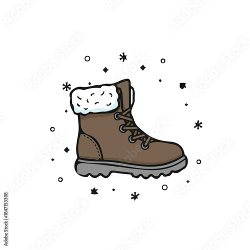 Christmas winter shoe vector design and illustration