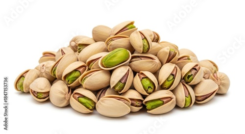 Wallpaper Mural Pile of fresh pistachios in shells on white background. Torontodigital.ca