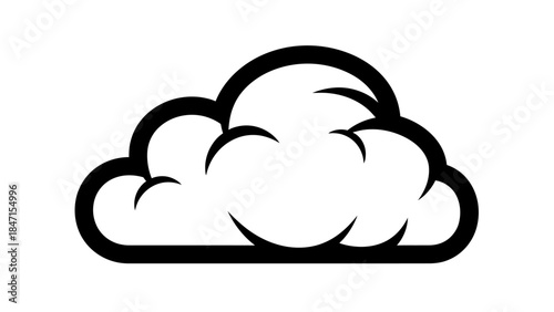 Stylized Black and White Cloud Icon.
