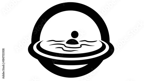 Stylized Icon of a Person Enjoying a Hot Tub.