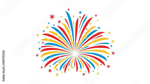 Colorful Burst of Fireworks and Confetti Celebration.