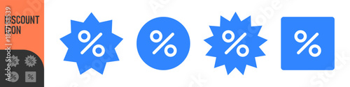 Discount icon percent symbol. Sale badge, price tag, special offer sign with percentage symbol. Color icon set