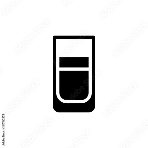 Tall highball glass layered drink silhouette vector illustration