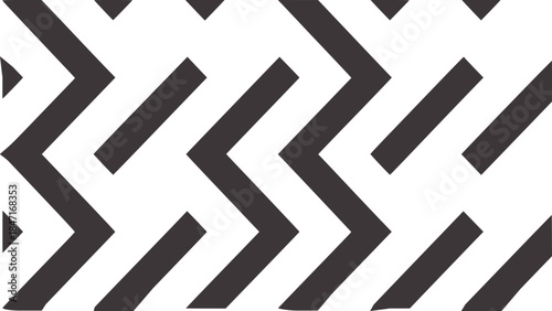 Contrast black and white diagonal geometric chevron pattern