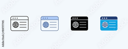 Website Multiple Icon Illustration Vector