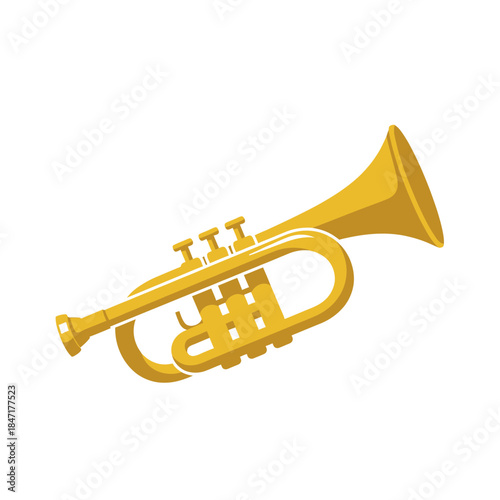 Christmas Trumpet Icon Flat Vector