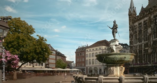 Charlemagne Fountain at Aachen Market Square