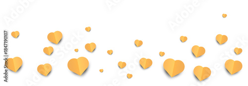 Background image with scattered yellow hearts and soft paper effect.
