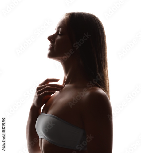 Silhouette of beautiful wom...