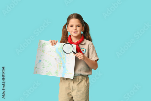 Little girl scout with magn...