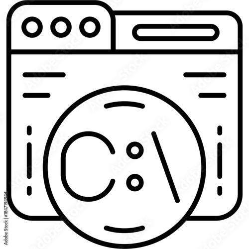 Command Prompt Outine Icon