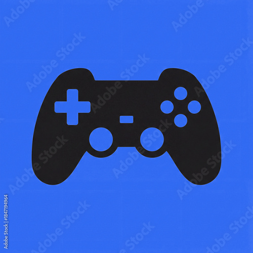 Gaming controller shown in simple design in color: cerulean bright