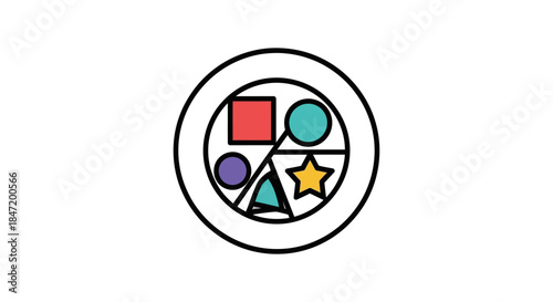 copyright symbol with colorful geometric shapes modern flat icon for intellectual property protection creative commons and digital rights