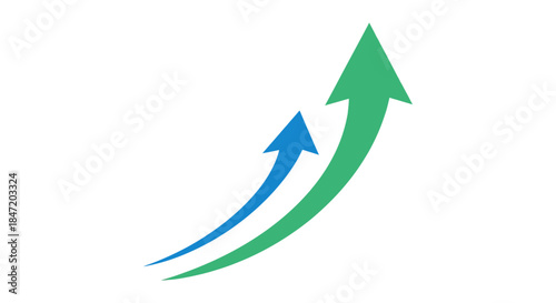 Free Download growth arrow logo with two rising upward arrows on white background symbolizing business success progress statistics and positive trend - GFXLoad