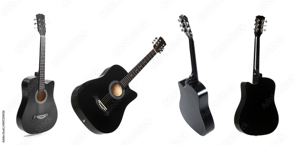 Fototapeta premium Set of guitars on white background