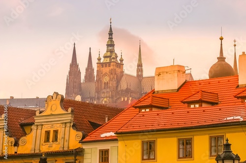 Wallpaper Mural View of the Old Town and the Prague Castle, Czech Republic Torontodigital.ca