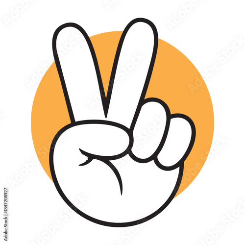 vector of the hand love and peace hippie symbol
