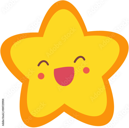 A Bright and Cheerful Smiling Star Character Bringing Joy and Happiness to Children's Educational Content