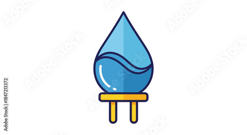 water drop light bulb icon combining renewable energy and clean water concept for eco technology apps logos and infographics