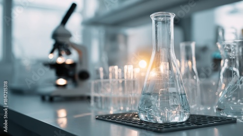 Science laboratory glassware and equipment for innovative medical research