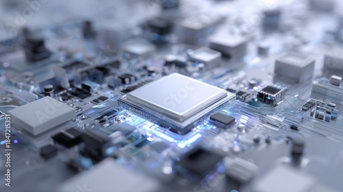 Advanced Microchip Technology: Close-up of Central Processing Unit