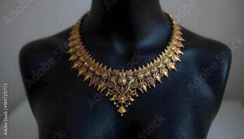 Gold Necklace on Black mannequin