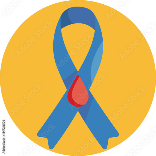 The Ribonn icon represents diabetes awareness, commonly used to highlight education, prevention, and support initiatives related to diabetes.
