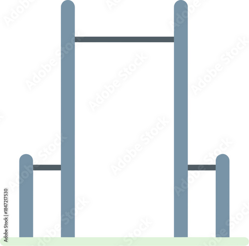 Outdoor gym equipment with pull-up and parallel bars vector illustration.