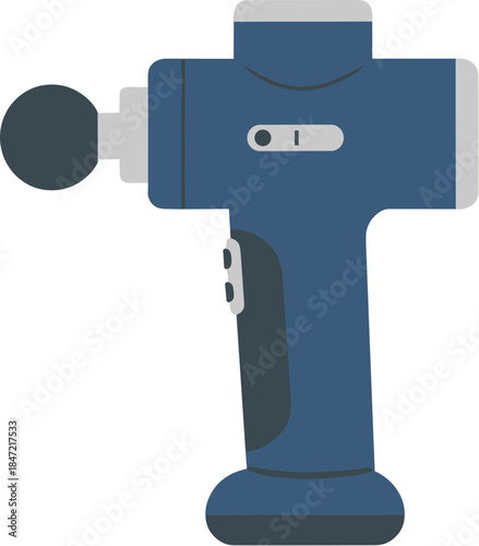 Blue handheld electric percussion massage gun for muscle therapy.