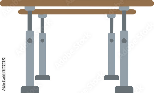 Vector illustration of parallel bars gymnastics equipment on a white background.