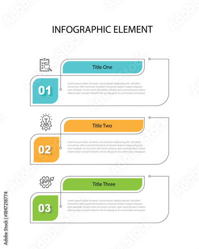 3 step Infographic template vector element 