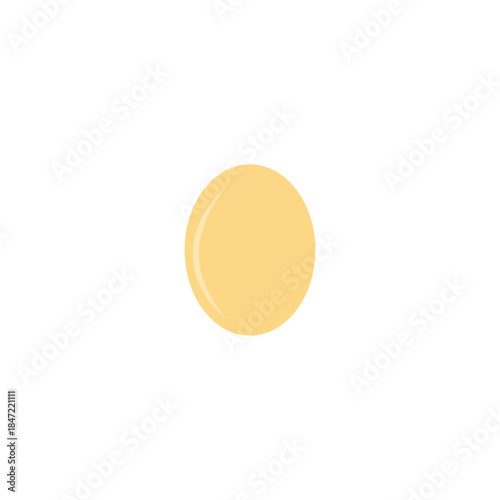 Simple yellow egg illustration on white background, ideal for food themes, cooking designs, nutrition graphics, and educational projects.